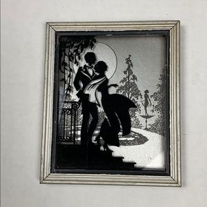 Vintage 1933 Small Framed Silhouette Romantic
